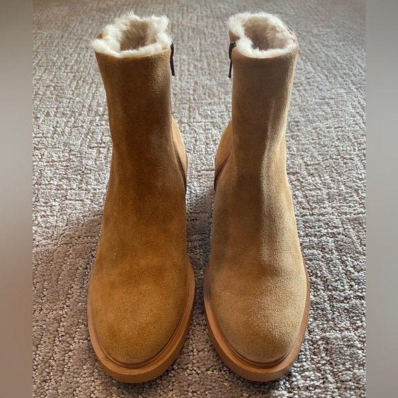 Matisse Nate Tan Suede Ankle Boots, Faux Shearling Lining, 2” Heel, Size 7M - Picture 2 of 15